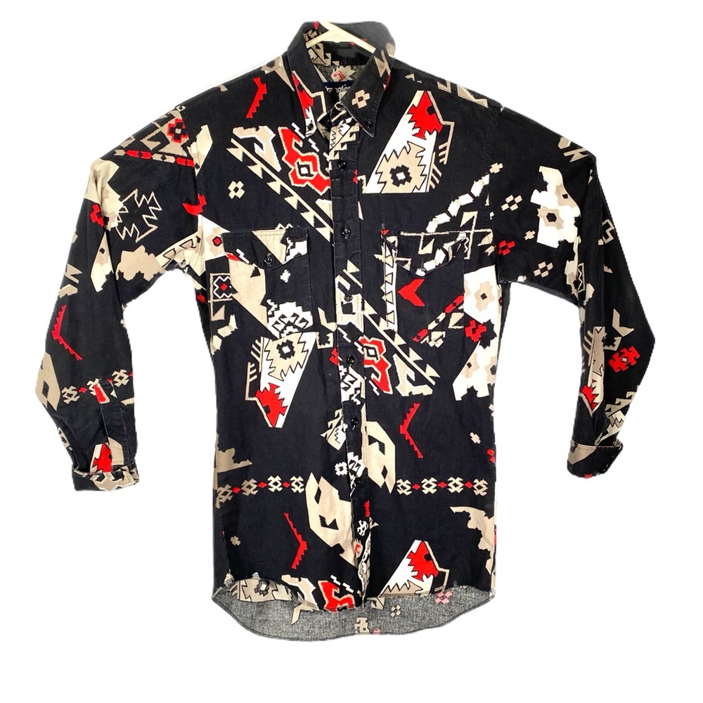 Cowboy Cut Aztec X-Long Tails Single Needle Shirt